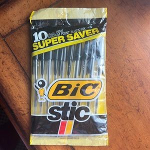 2/$5 item. 10 Pack Bic Stic Medium Point Black Ink Pens